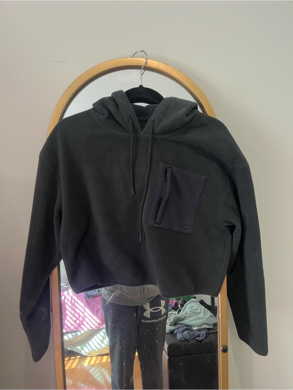 UGG Black Fleece Hoodie with Zip Pocket (size M) OPEN TO TRADES!